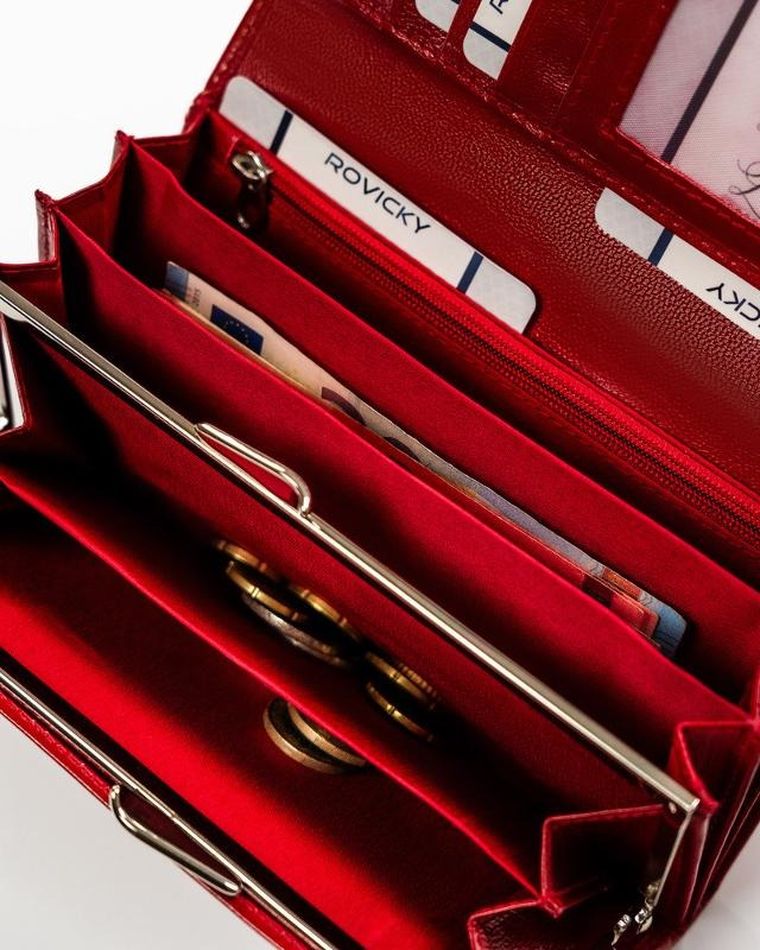 Skórzany portfel damski na zatrzask, 4U Cavaldi