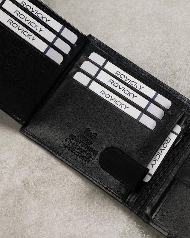 Skórzany portfel męski z kieszenią na dowód rejestracyjny, Cavaldi