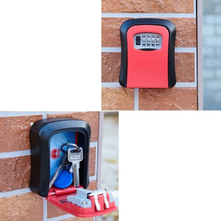 Skrzynka na klucze zamykana na szyfr, żółta