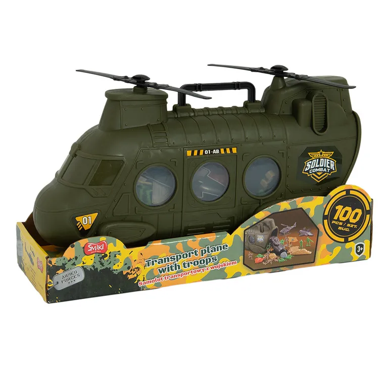 Smiki, Armed Forces, Transportowiec wojskowy, zestaw z pojazdami i żołnierzykami