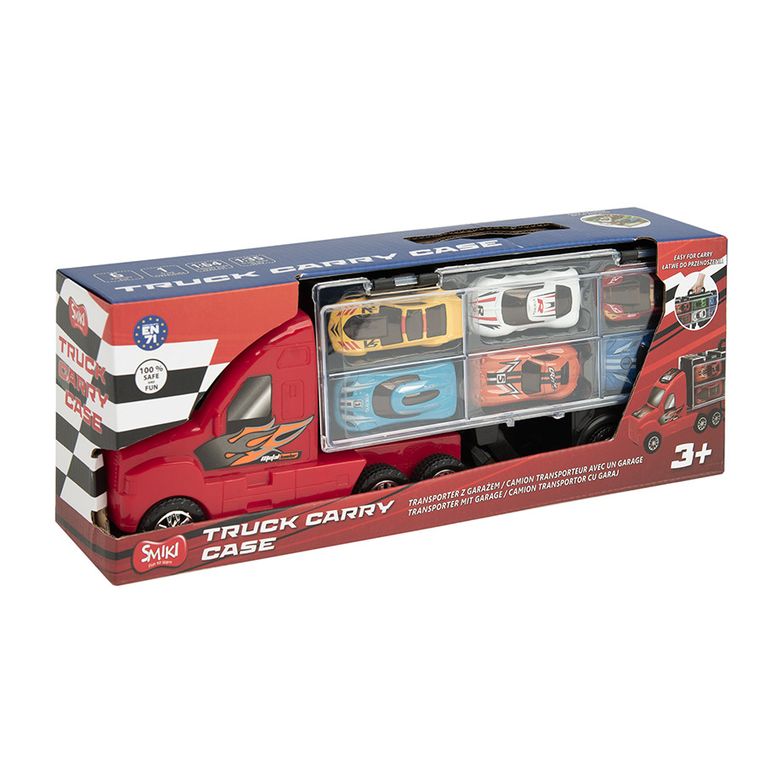 Smiki, Ciężarówka transportowa z samochodami, pojazd i gra planszowa