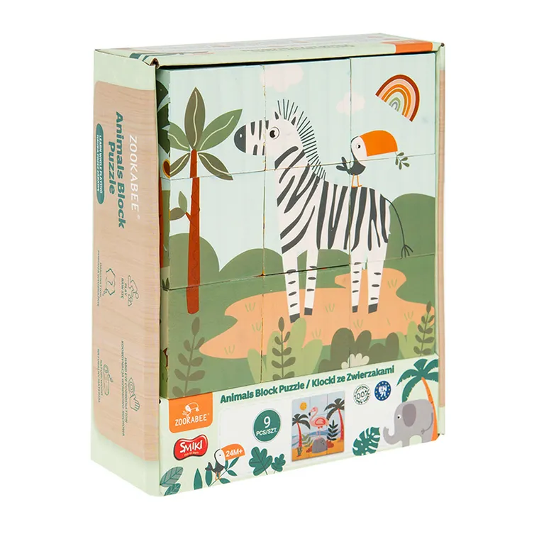 Smiki, Dżungla, klocki drewniane, układanka