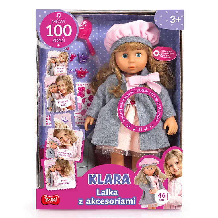 Smiki, Klara, lalka interaktywna z akcesoriami, 46 cm