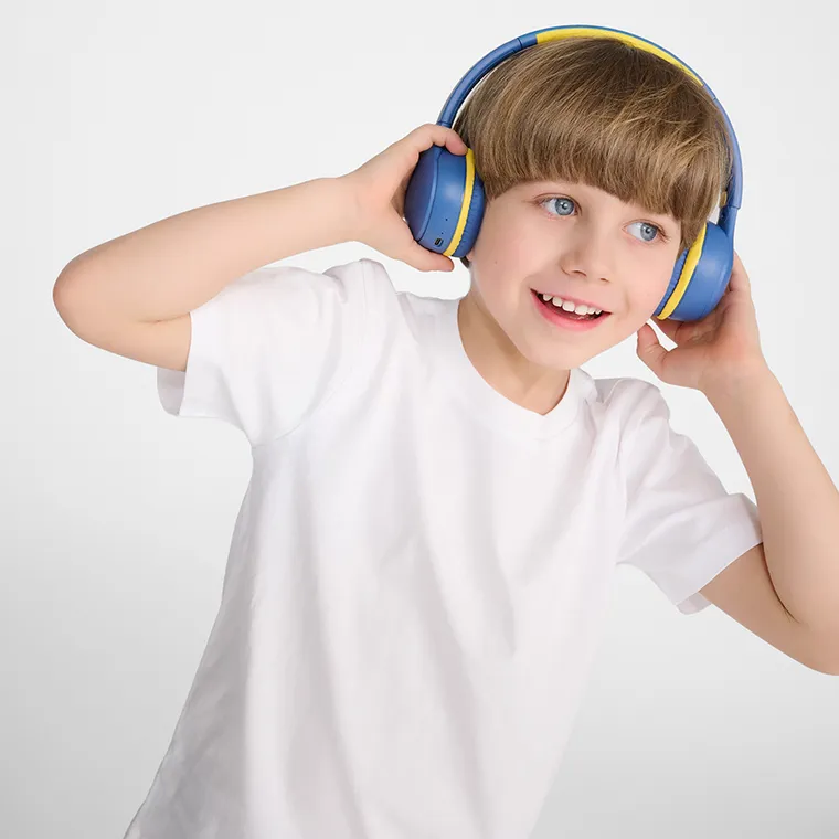 Smiki, Music World, słuchawki bezprzewodowe, nauszne, granatowe