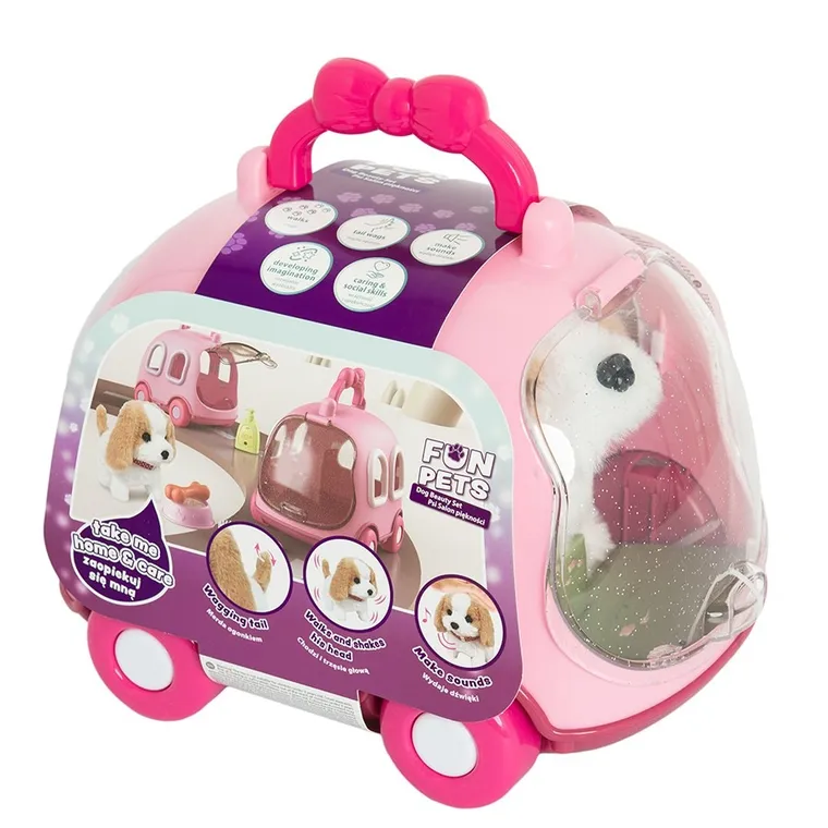 Smiki, Piesek w salone piękności, zestaw z interaktywną maskotką i transporterem