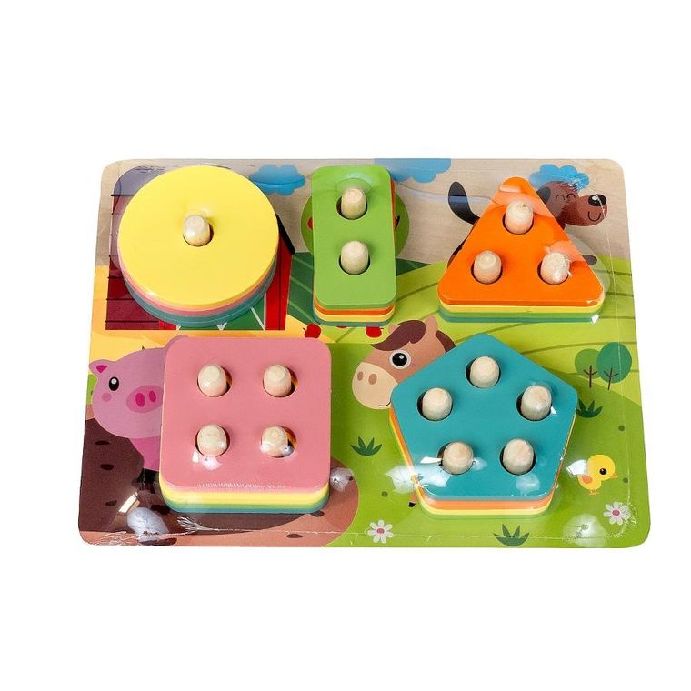 Smily Play, Farma, układanka drewniana, kształty