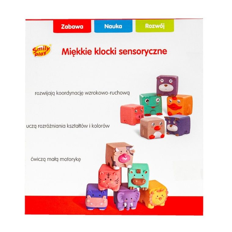 Smily Play, miękkie klocki sensoryczne, 6 szt.