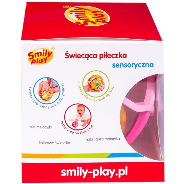Smily Play, Świecąca piłeczka, grzechotka, różowa