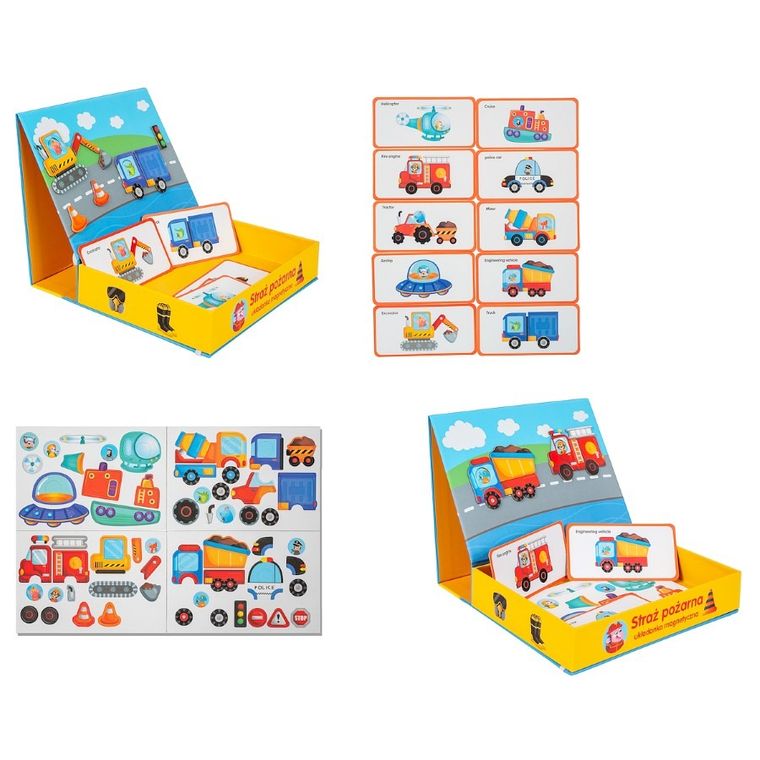 Smily Play, układanka magnetyczna, pojazdy