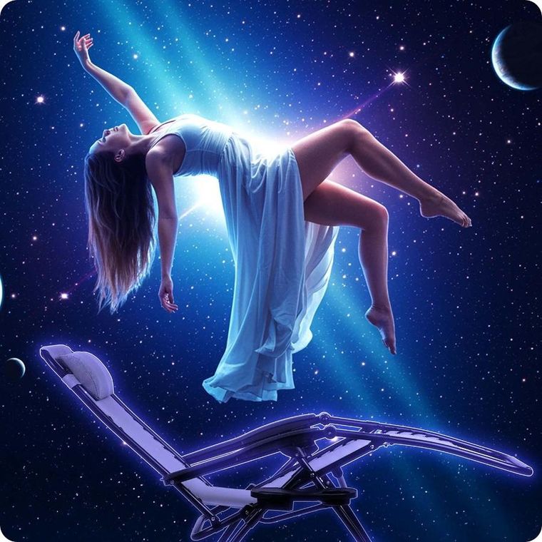 Sofotel, ChillWell, leżak ogrodowy składany z poduszką, szary