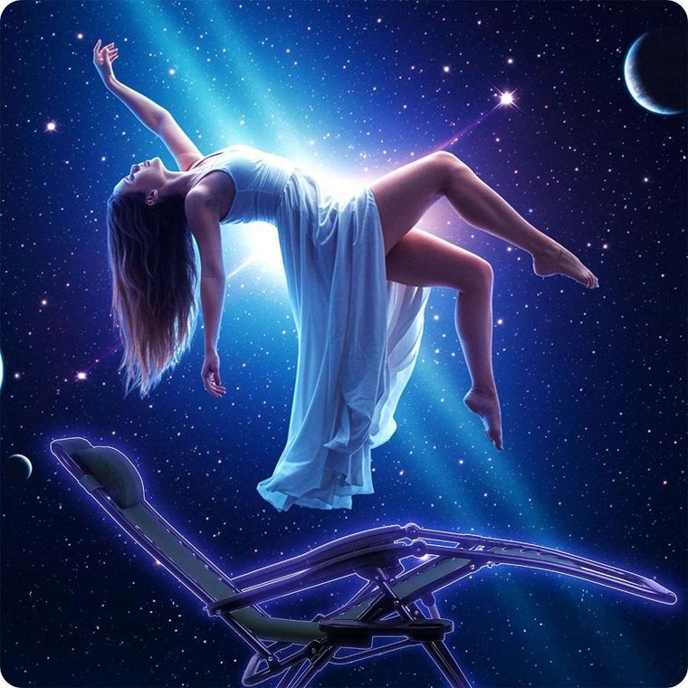 Sofotel, ChillWell, leżak ogrodowy składany z poduszką, zielony, zestaw, 2 szt.