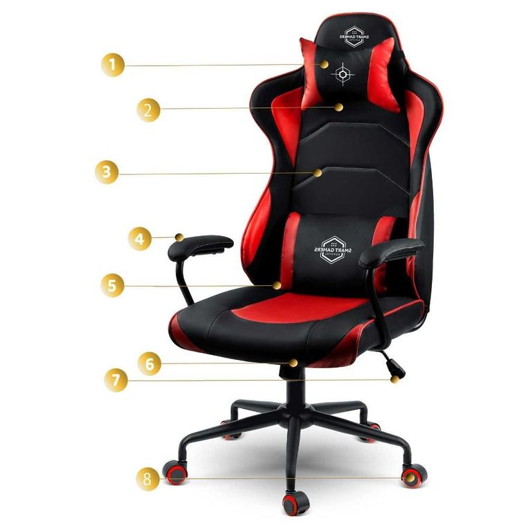 Sofotel, Katarina, fotel gamingowy, czerwony