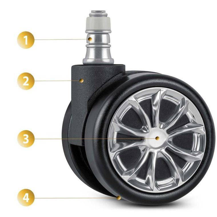 Sofotel, kółka gumowane do foteli, czarne, 5 szt.