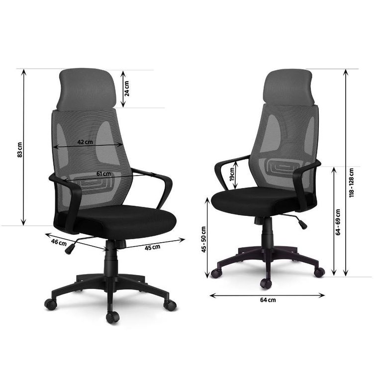 Sofotel, Praga, fotel biurowy, szary