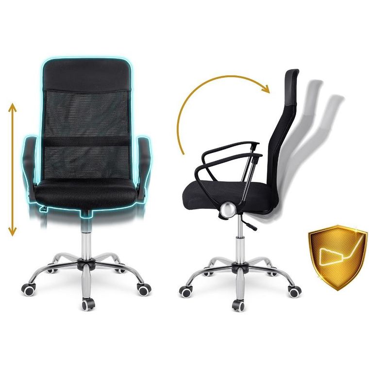 Sofotel, Tamar, fotel biurowy z mikrosiatki, czarny