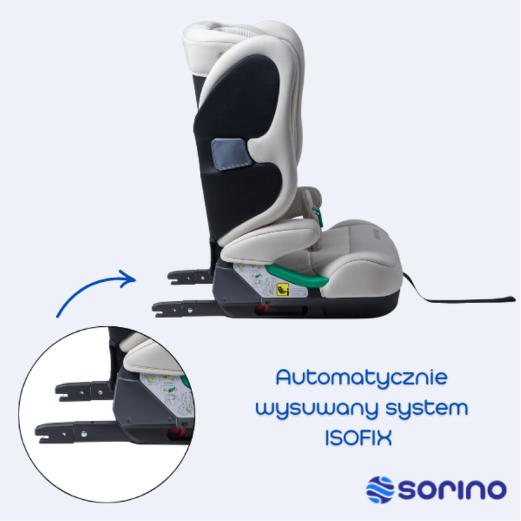 Sorino, Ceres, fotelik samochodowy, beige, 100-150 cm