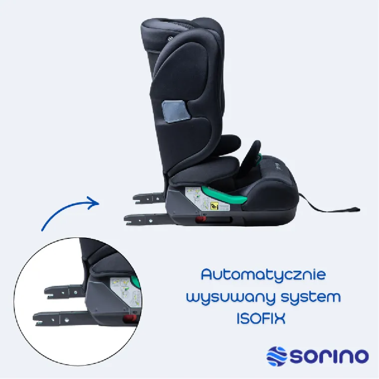 Sorino, Ceres, fotelik samochodowy, black-grey, 100-150 cm