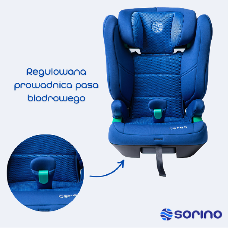 Sorino, Ceres, fotelik samochodowy, blue, 100-150 cm