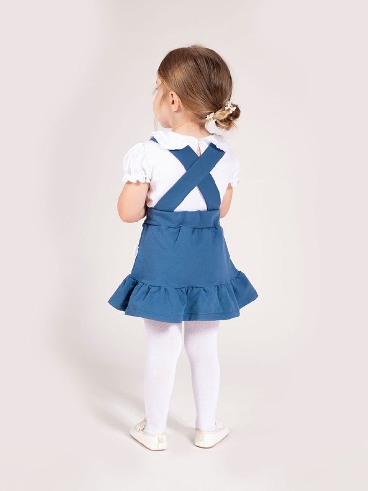 Spódnica ogrodniczka dziewczęca, niebieska, Nicol