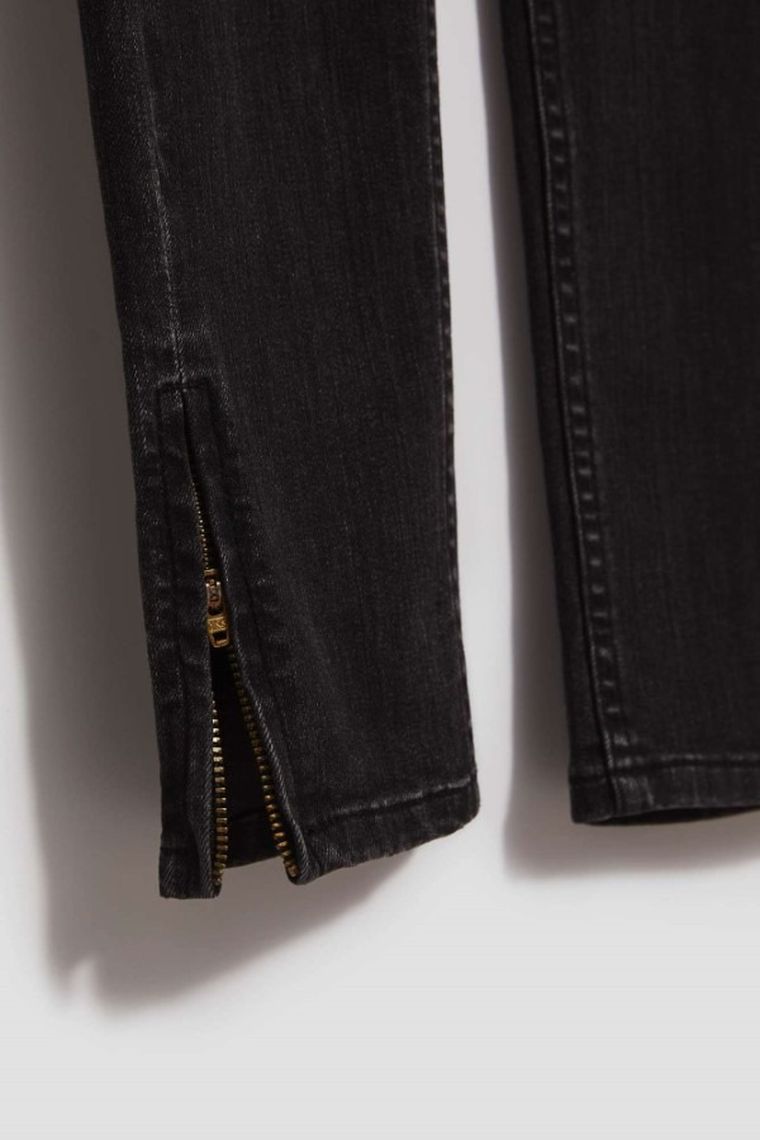 Spodnie jeansowe damskie, czarne, Moodo