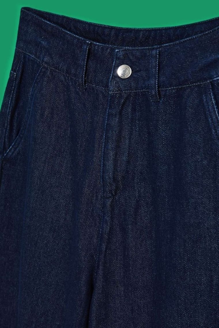 Spodnie jeansowe damskie, dzwony, niebieskie, Moodo