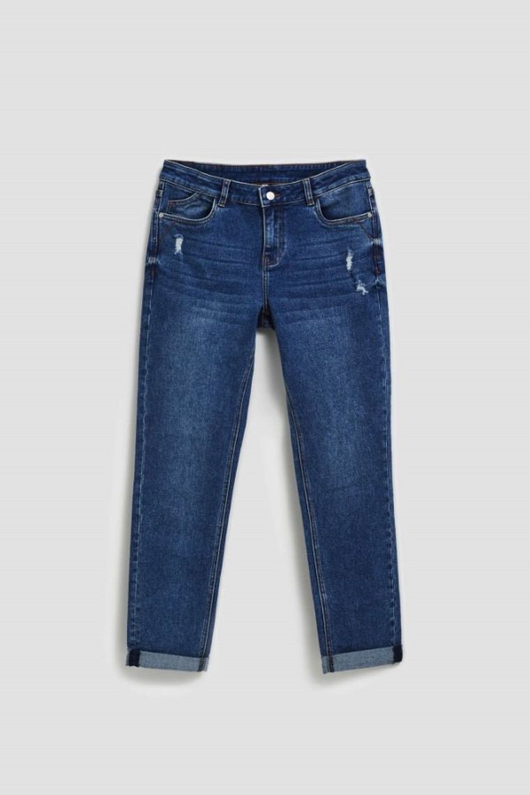 Spodnie jeansowe damskie, granatowe, Moodo