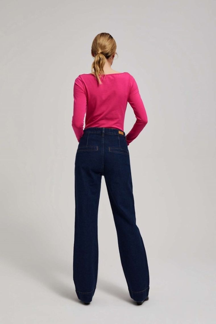 Spodnie jeansowe damskie, granatowe, Moodo