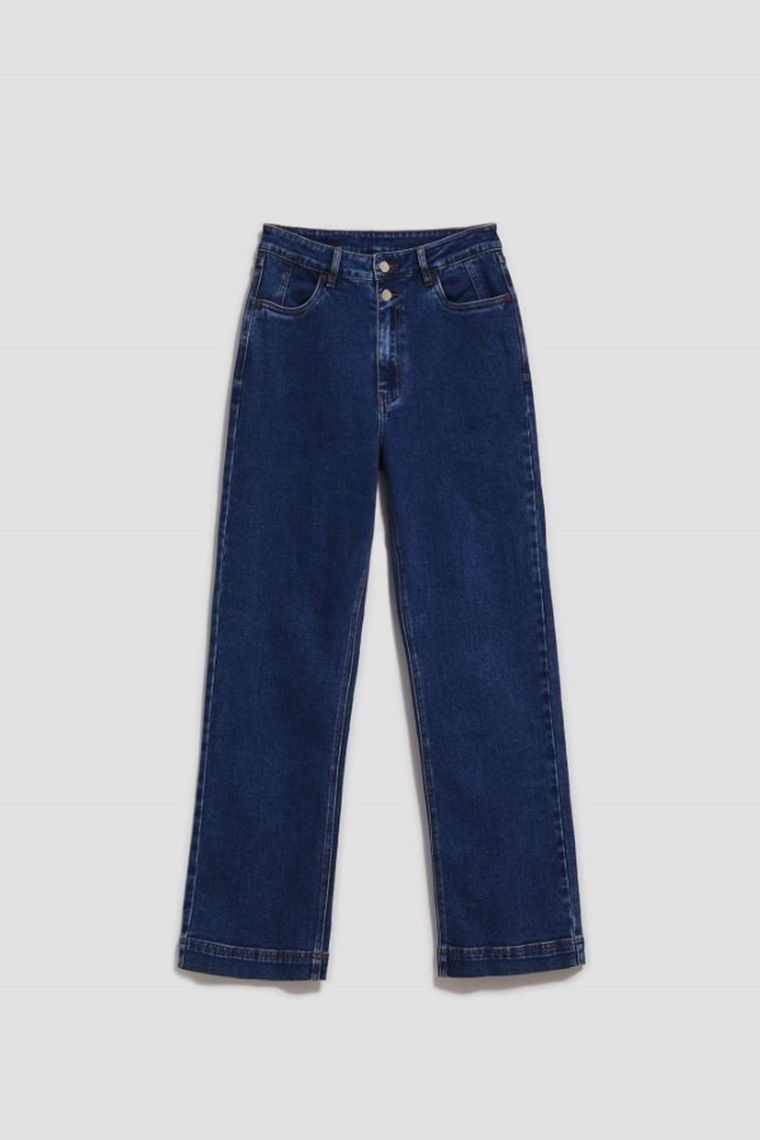 Spodnie jeansowe damskie, granatowe, Moodo