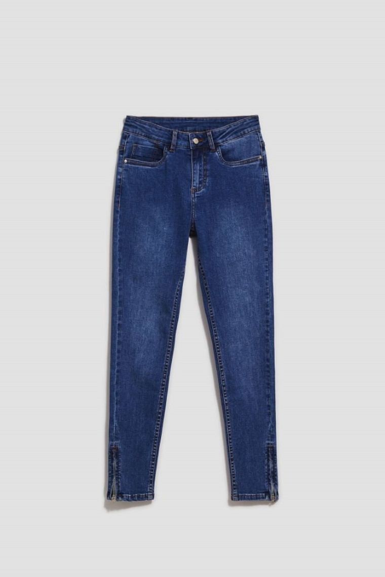 Spodnie jeansowe damskie, granatowe, Moodo