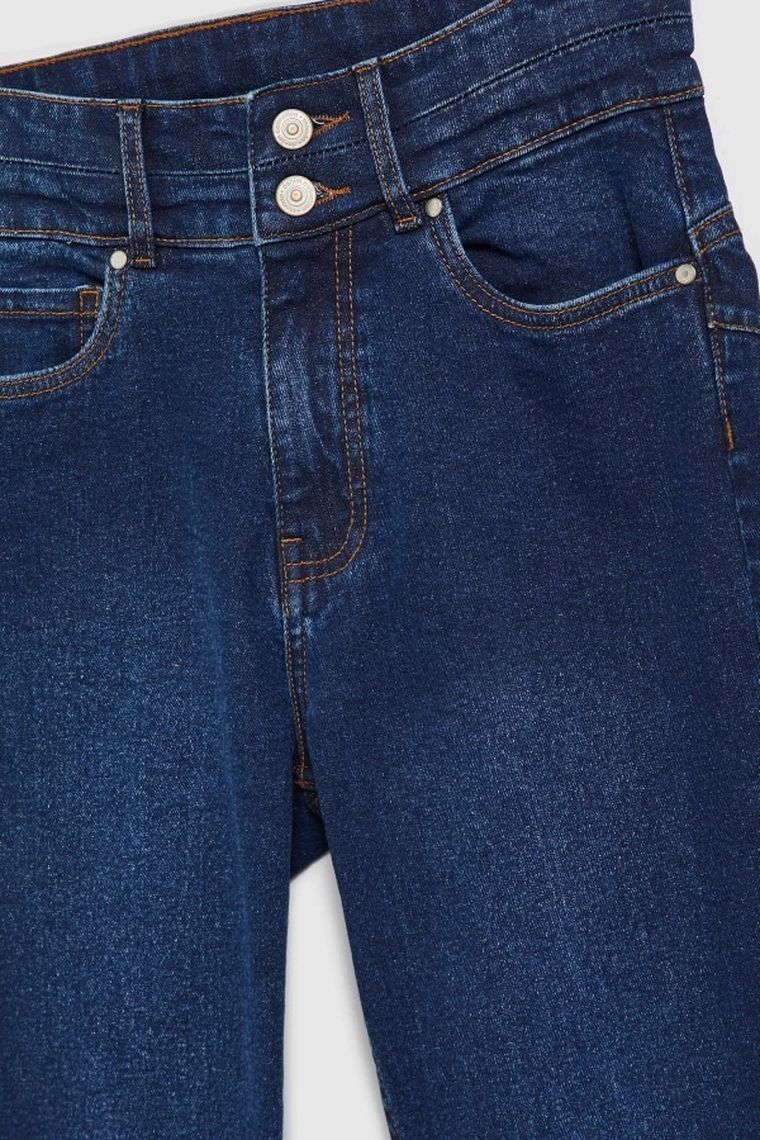 Spodnie jeansowe damskie, granatowe, Moodo