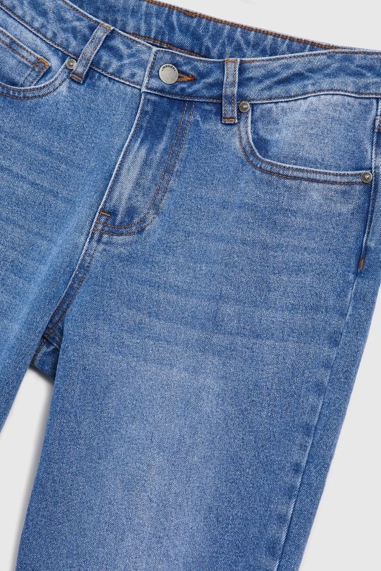 Spodnie jeansowe damskie, granatowe, Moodo