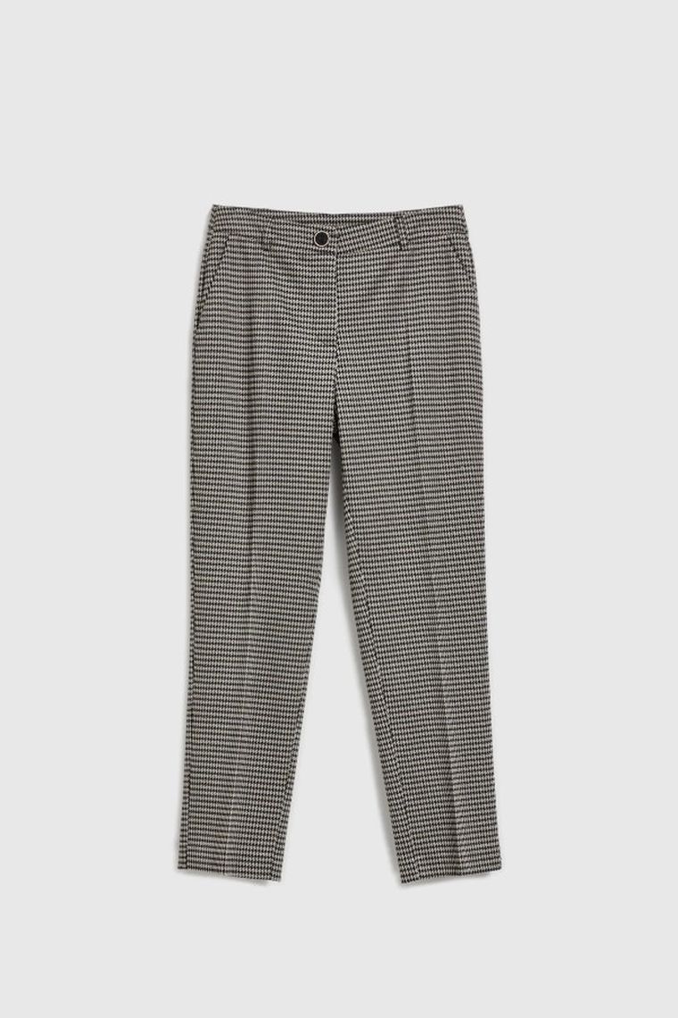 Spodnie materiałowe damskie, beżowe, Moodo