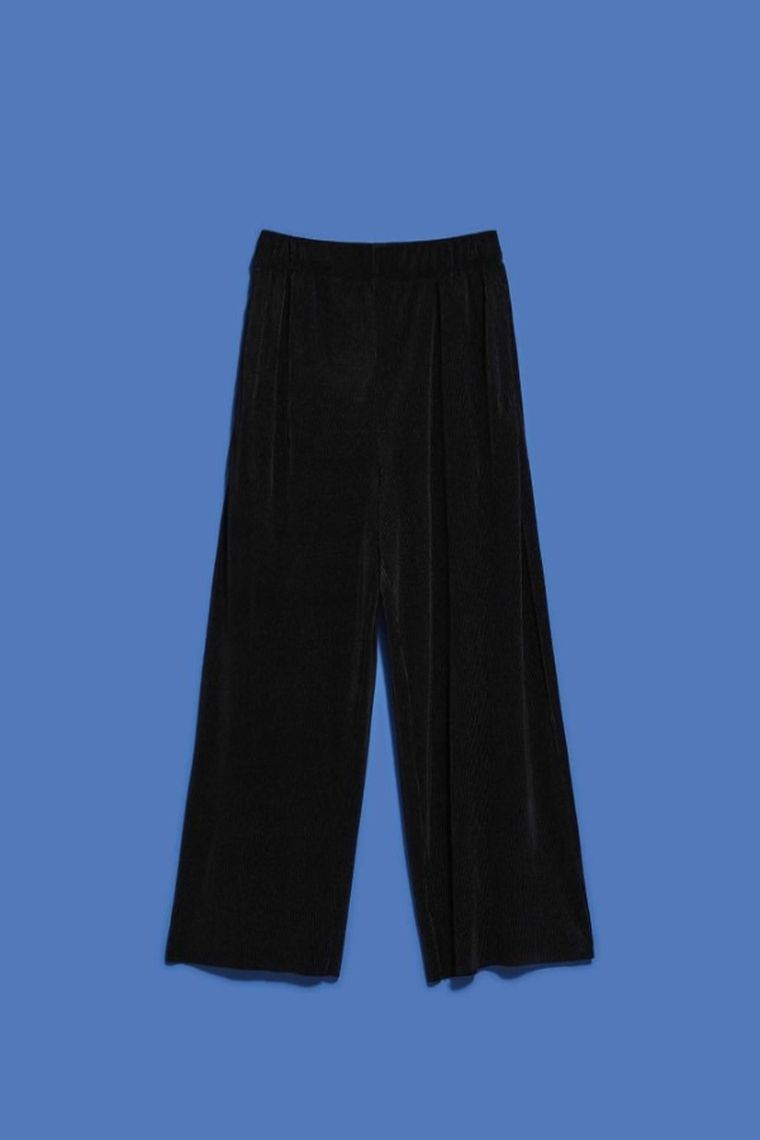 Spodnie materiałowe damskie, czarne, Moodo