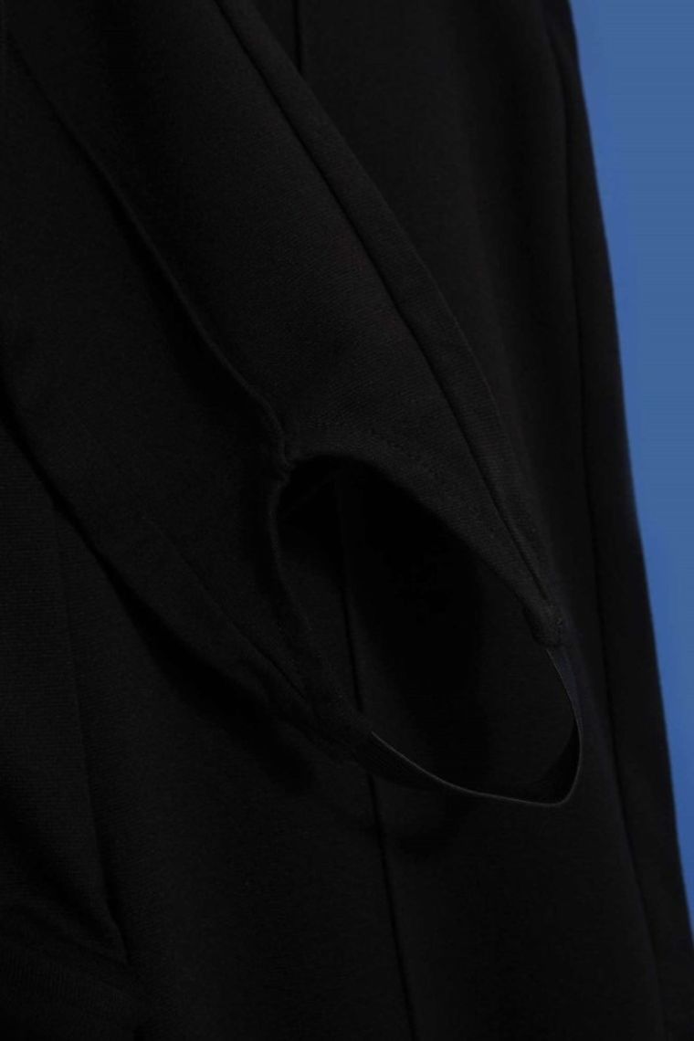 Spodnie materiałowe damskie, czarne, Moodo