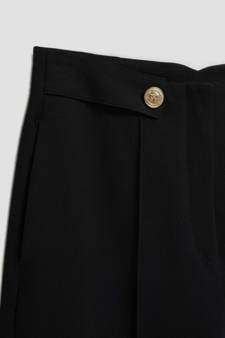 Spodnie materiałowe damskie, czarne, Moodo