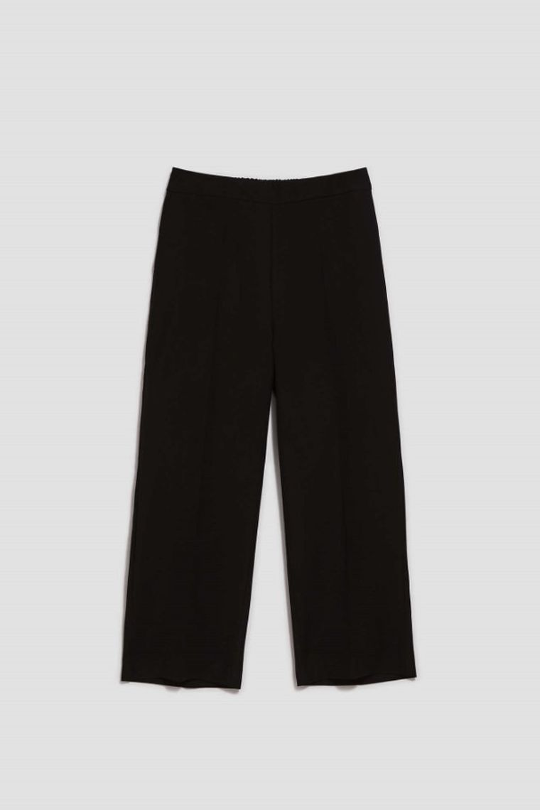 Spodnie materiałowe damskie, czarne, Moodo