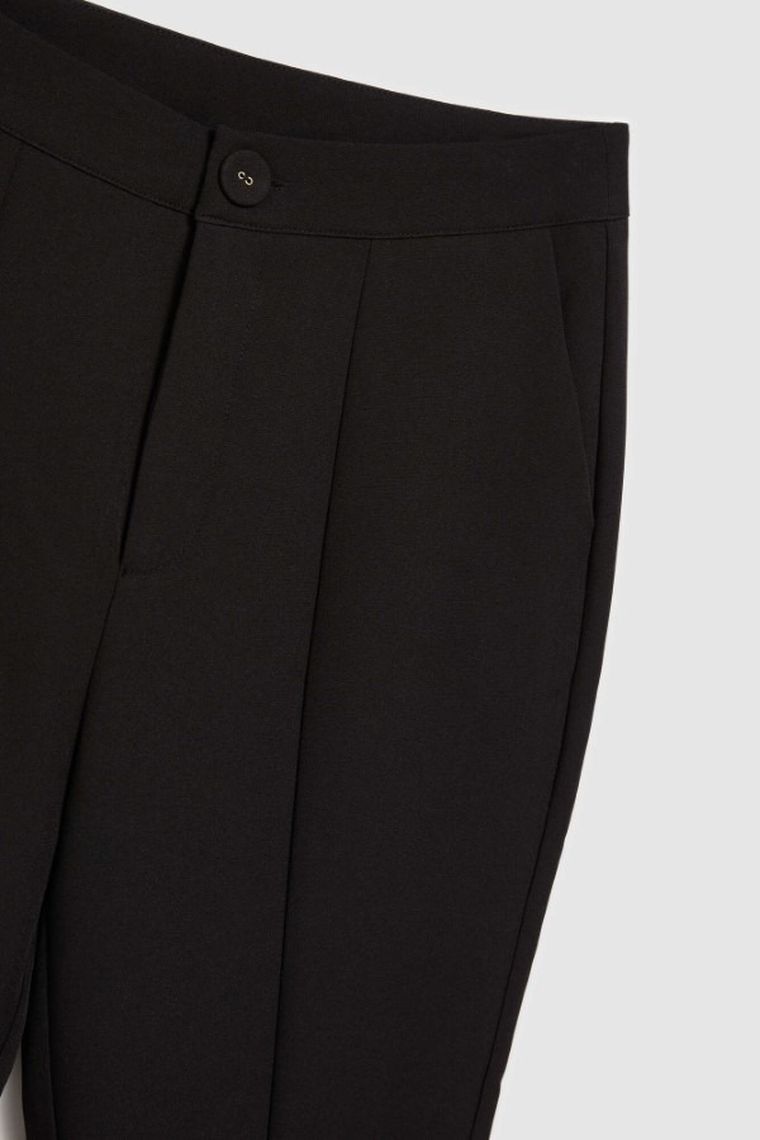 Spodnie materiałowe damskie, czarne, Moodo