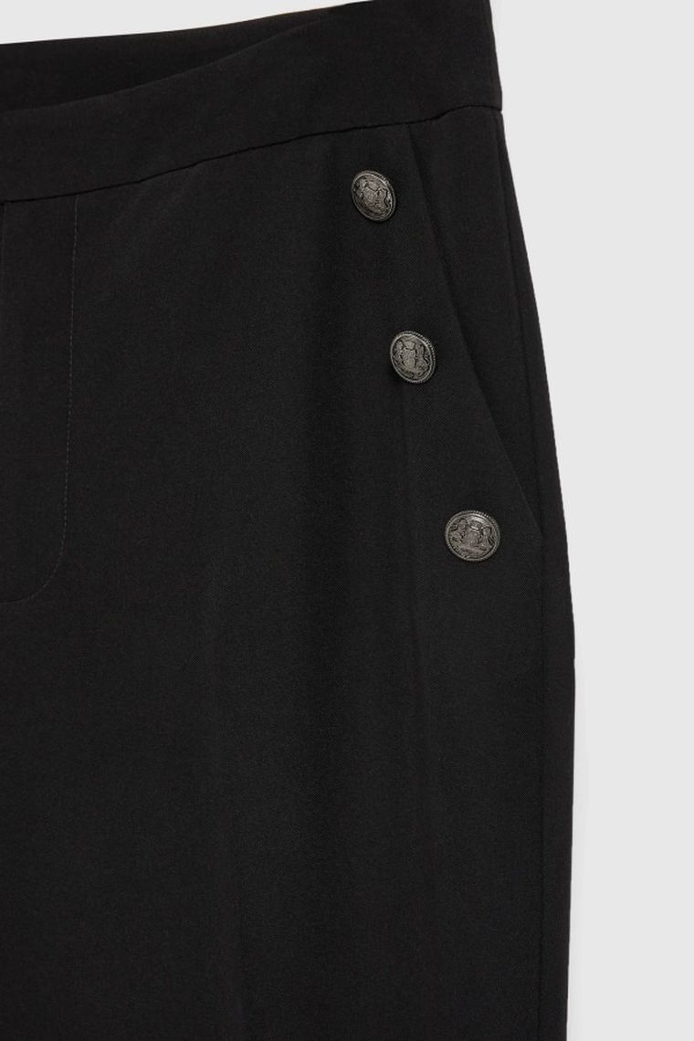 Spodnie materiałowe damskie, czarne, Moodo