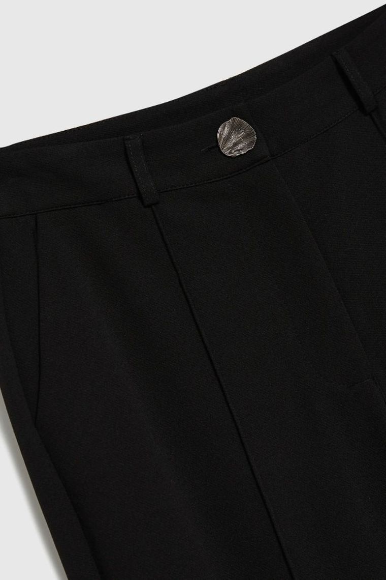 Spodnie materiałowe damskie, czarne, Moodo