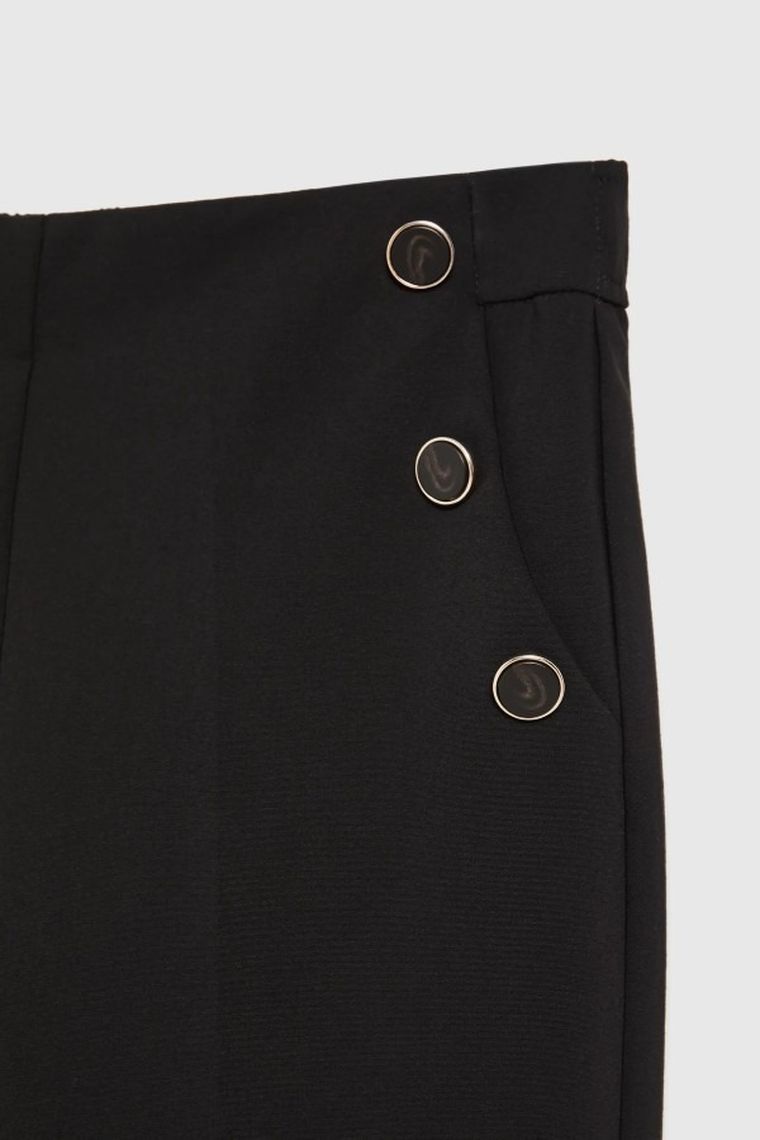 Spodnie materiałowe damskie, czarne, Moodo