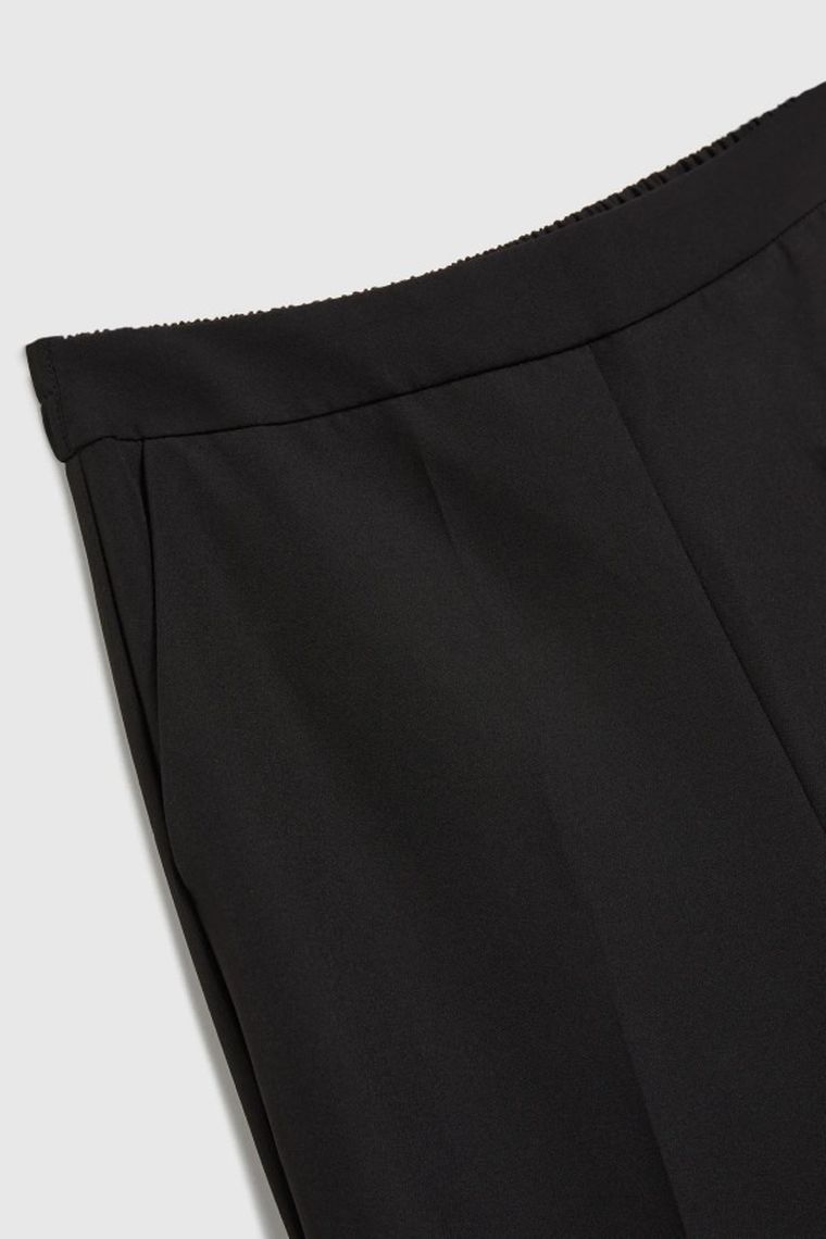 Spodnie materiałowe damskie, czarne, Moodo