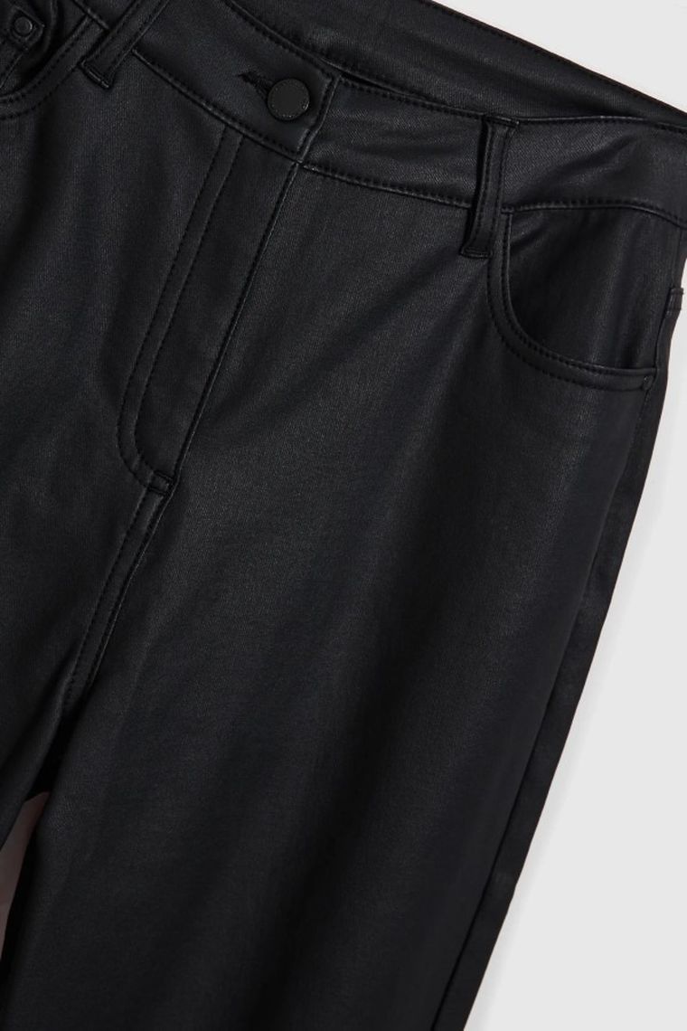 Spodnie materiałowe damskie, czarne, Moodo