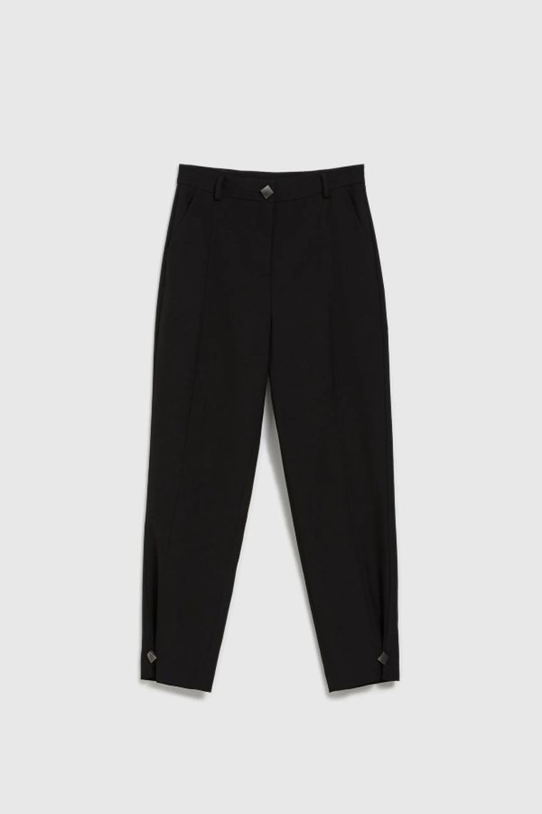 Spodnie materiałowe damskie, czarne, Moodo