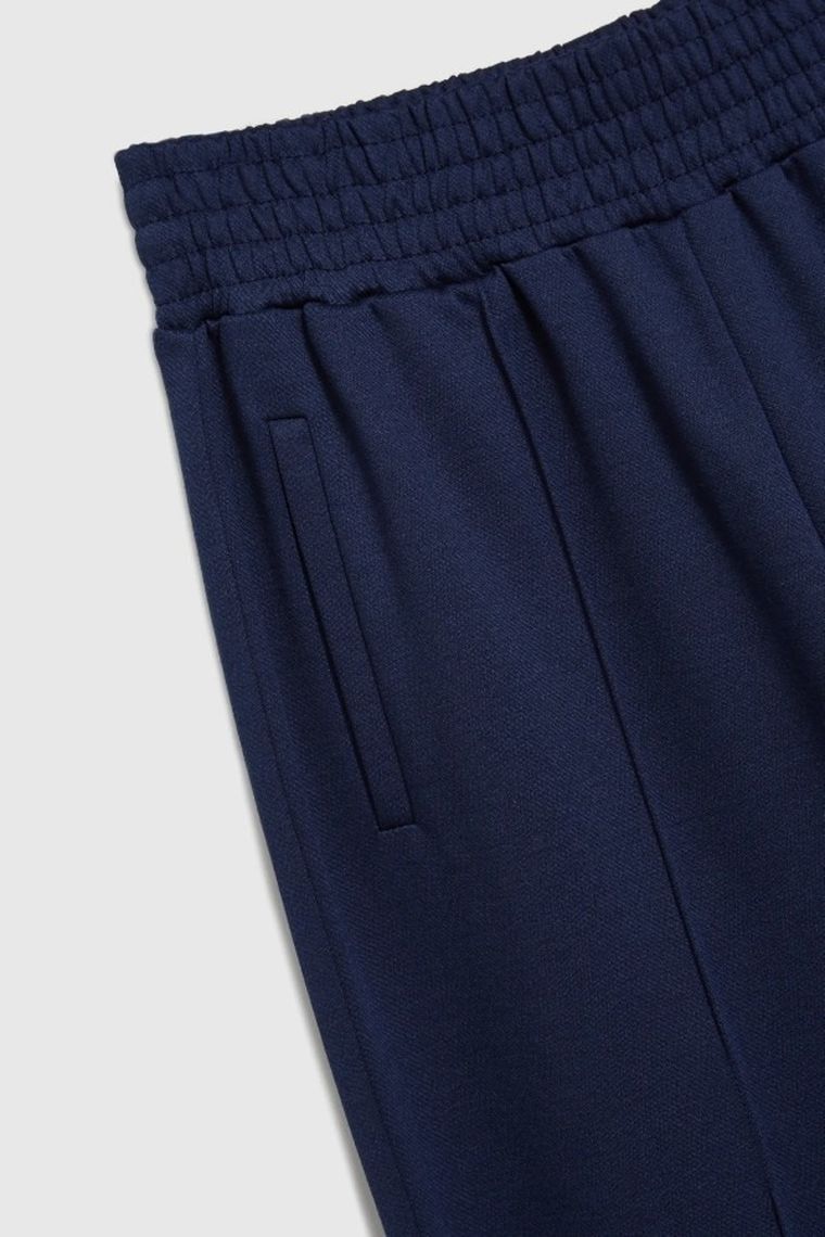 Spodnie materiałowe damskie, granatowe, Moodo