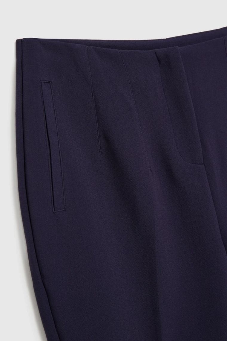 Spodnie materiałowe damskie, granatowe, Moodo