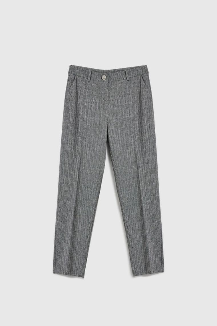 Spodnie materiałowe damskie, szare, Moodo