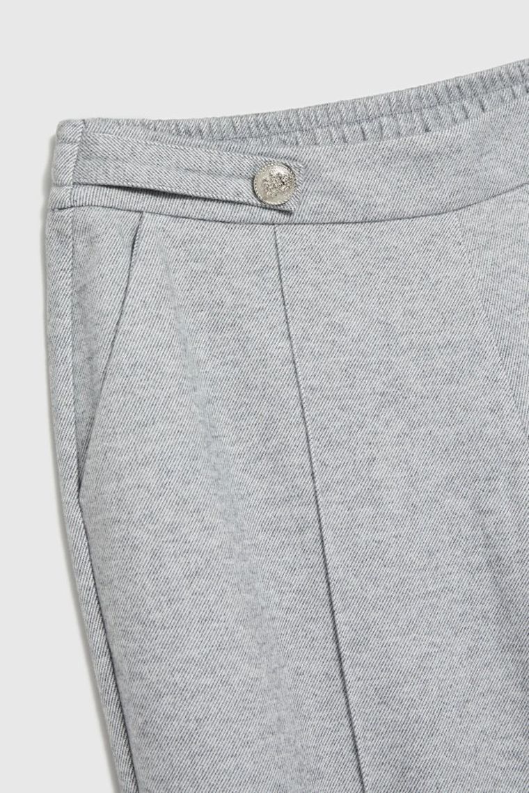 Spodnie materiałowe damskie, szare, Moodo