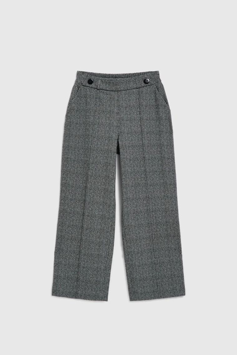 Spodnie materiałowe damskie, szare, Moodo