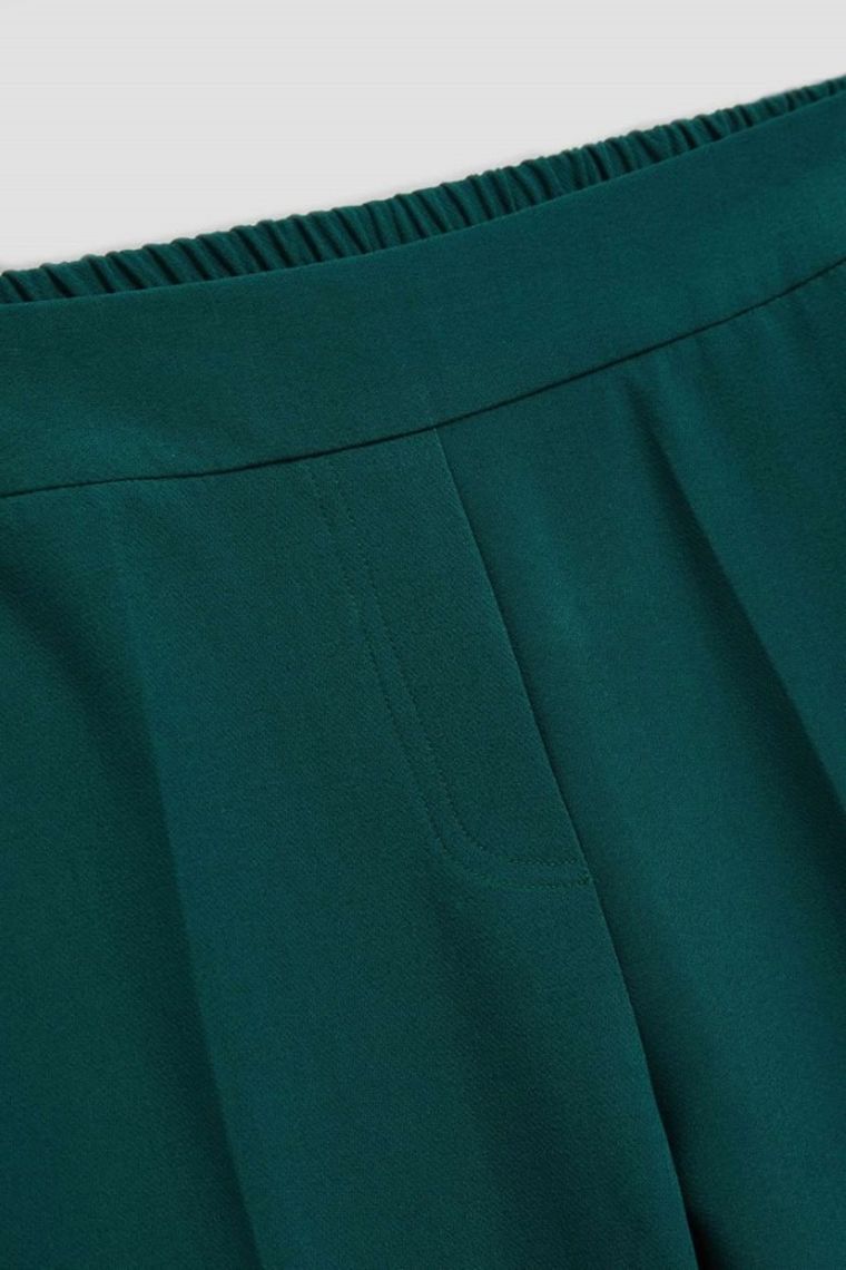 Spodnie materiałowe damskie, zielone, Moodo