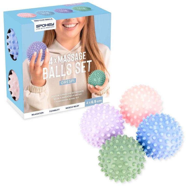 Spokey, Grespi, zestaw piłeczek do masażu, 4 szt.